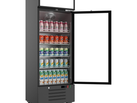 11.3 Cu. Ft Merchandiser Refrigerator Glass Door Commercial Beverage Refrigerators With LED Light Box Supply