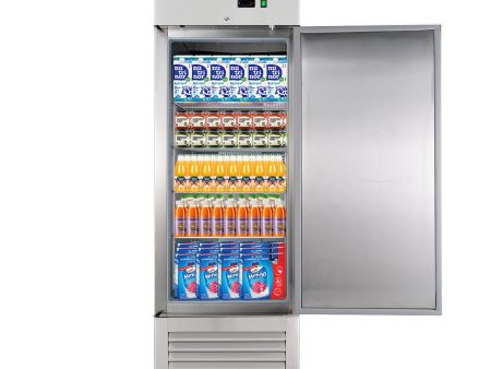 27  W Commercial Refrigerator 1 Solid Door, 23 Cu.ft Reach-in Stainless Steel Refrigerator, Upright Fan Cooling for Restaurant, Bar, Home, Shop (Equip 4 Shelves) Warehouse Shipments For Discount