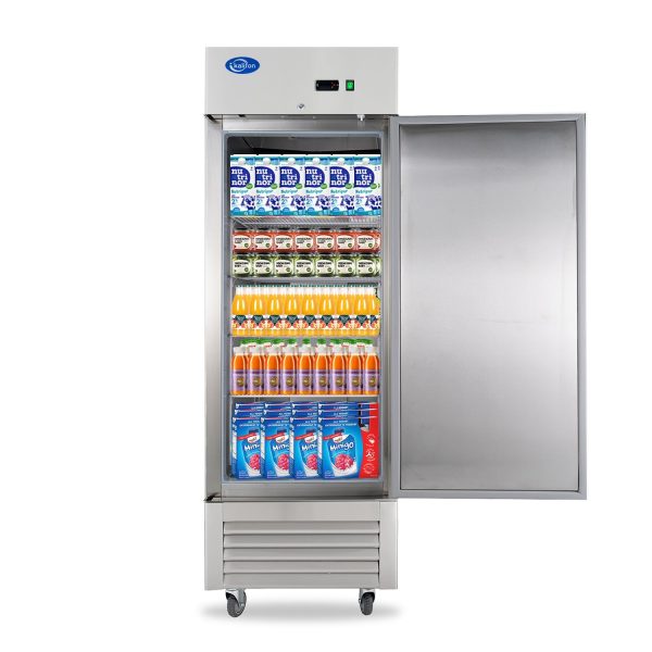 27  W Commercial Refrigerator 1 Solid Door, 23 Cu.ft Reach-in Stainless Steel Refrigerator, Upright Fan Cooling for Restaurant, Bar, Home, Shop (Equip 4 Shelves) Warehouse Shipments For Discount