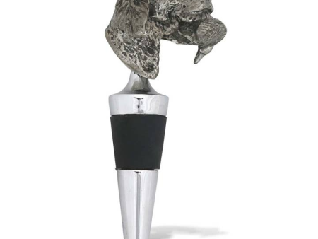 Labrador and Duck Pewter Bottle Stopper For Sale