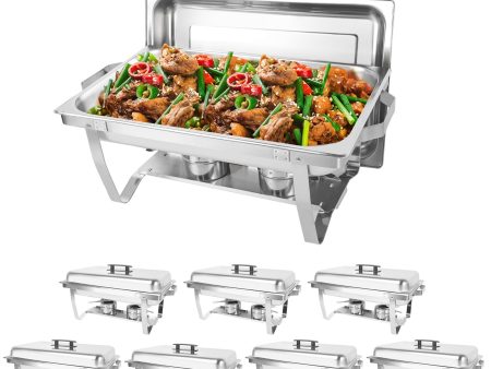 IMACONE 8QT Chafing Dish Buffet Set of 8, Stainless Steel Food Warmer Set for Catering Cheap