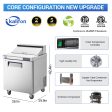 27  W 1 Door Refrigerator Sandwich Salad Prep Table Commercial Stainless Steel Fan Cooling Refrigerator with Cutting Board, 1 Shelves & 8 Pans for Restaurant, Bar, Shop-7.4 Cu.ft Sale