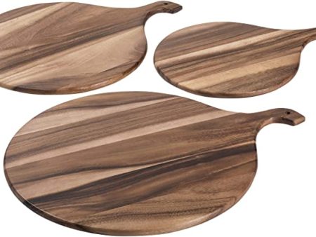 Round Board with Handle Acacia Wood Online