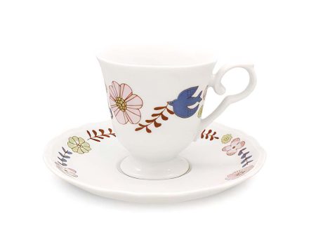 Harekutani Porcelain Flower Bird Cup & Saucer For Discount