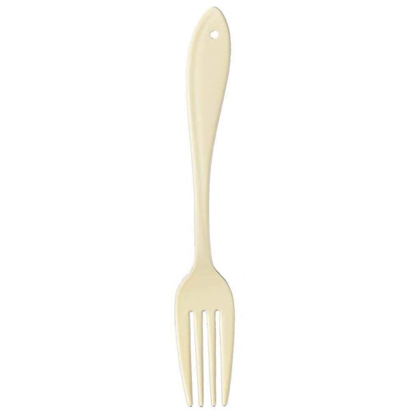 Wada Corporation Leaf Enameled Cutlery Dessert Fork (Ivory) For Sale