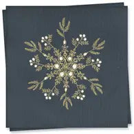 Paper Cocktail Napkins - Fleur Des Neiges Navy Blue Online