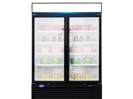 Double Glass Door Black Painted Steel Reach-In Refrigerator 43 cu.ft. Online Hot Sale