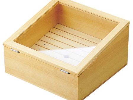 Yamacoh Wooden Inclined Sushi Neta Case with Acrylic Cover Cheap