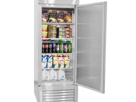 Single Glass Door Stainless Steel Reach-In Refrigerator 20 cu.ft. For Cheap