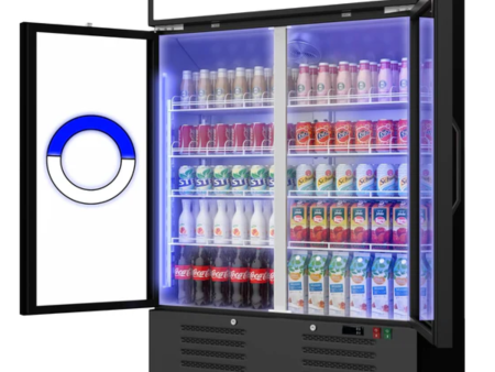 34.6 Cu. Ft Merchandiser Refrigerator Glass Door Commercial Beverage Refrigerators With LED Light Box Online now