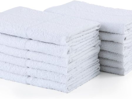 12 Packs Cotton Cleaning Rags Multi-Purpose  Dishcloth (White) For Discount