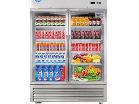 49 Cu.Ft Commercial Glass Door Display Refrigerator Merchandiser with LED Lighting For Discount