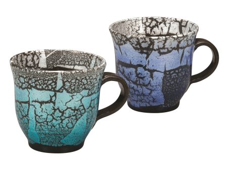 Kutani Ware Porcelain Paired Mugs Gindami Hot on Sale