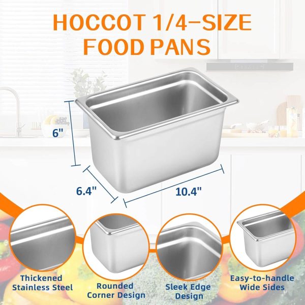 1 4 Size Hotel Pan 6 Packs, 6  Deep 304 Stainless Steel Steam Table Pan Online Sale