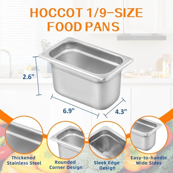 1 9 Size Hotel Pan 6 Packs, 2.6  Deep 304 Stainless Steel Steam Table Pan Discount