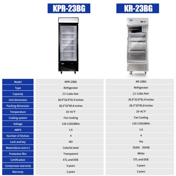 23 Cu. Ft Merchandiser Refrigerator Glass Door Commercial Beverage Refrigerators With LED Light Box For Discount