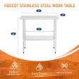 HOCCOT Stainless Steel Table for Prep & Work 24  X 36  inches with Adjustable Shelf For Sale