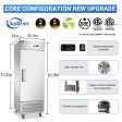 27  W Commercial Freezer, Reach-in 23 Cu.ft Stainless Steel Freezer with Single Solid Door, Upright Fan Cooling Freezer with 4 Adjustable Shelves, for Restaurant, Commercial Kitchen, Home For Cheap