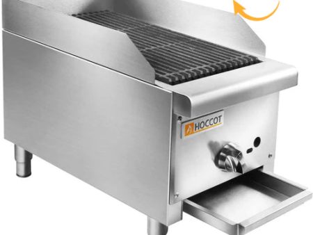 HOCCOT 12”  Gas Countertop Radiant Charbroiler -28,000 BTU Convertible Between Natural Gas And Liquid Propane For Cheap