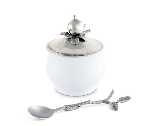 Pomegranate Sugar Bowl and Spoon Supply