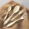 Wada Corporation Leaf Enameled Cutlery Cake Fork (Ivory) Supply