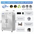 54  Commercial Refrigerator with 2 Solid Door, 49 Cu.ft Reach-in Stainless Steel Freezer, Fan Cooling Freezer for Restaurant, Bar, Home, Shop, and Business(Equip 8 Shelves) Discount