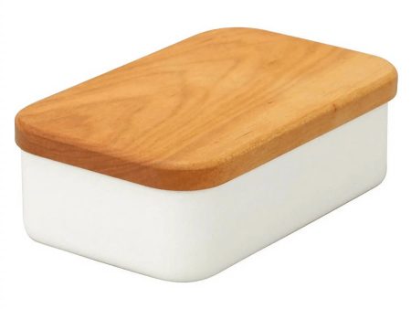 Noda Horo Enamel Butter Dish with Solid Cherry Wood Lid Discount